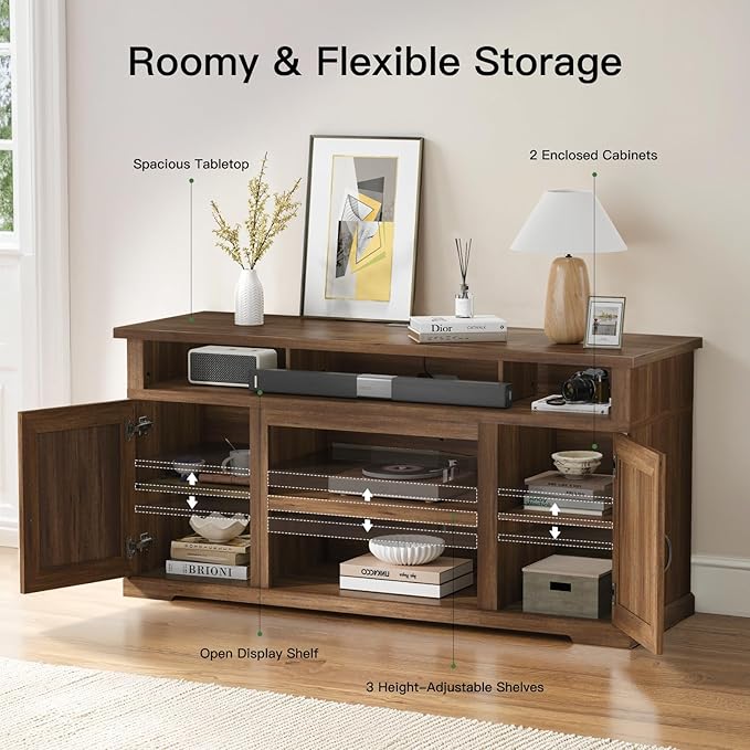Marsail Modern Farmhouse TV Stand, Entertainment Center - Image 4