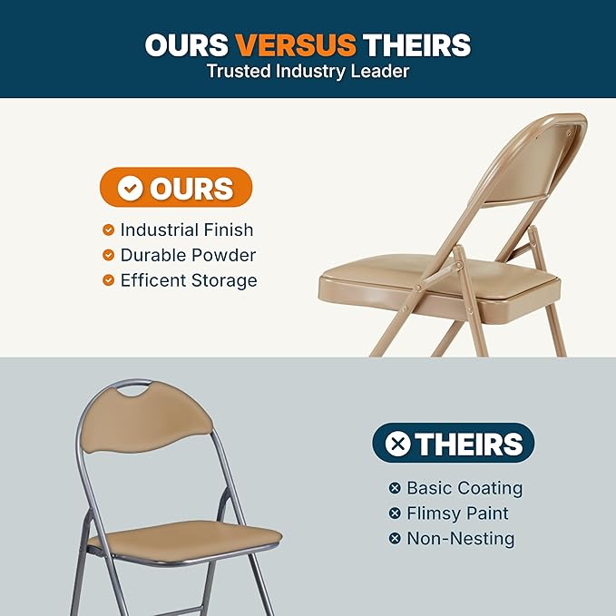 OEF Furnishings OEF950 Series Vinyl Padded Steel Folding Chairs - Image 8