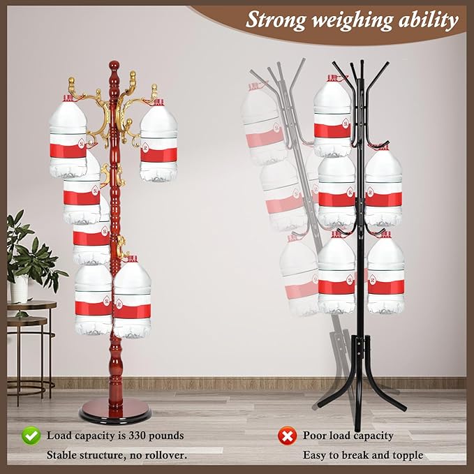 Wooden Coat Rack Freestanding, Vintage Coat Racks - Image 3