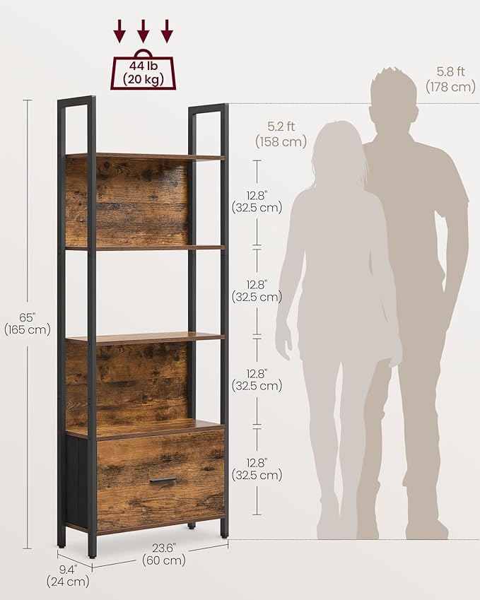 VASAGLE 5-Tier Bookshelf, Book Shelf - Image 3