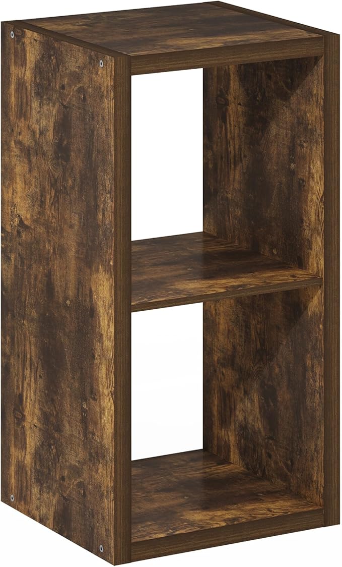 Furinno Cubicle Open Back Decorative Cube Storage Organizer, Amber Pine - Image 8