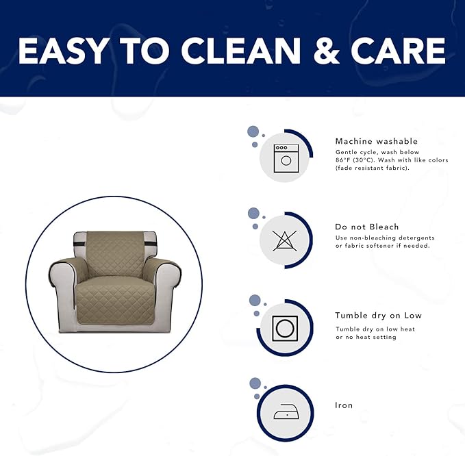 PureFit Reversible Sofa Cover Water Resistant Chair Couch Cover, Machine - Image 7