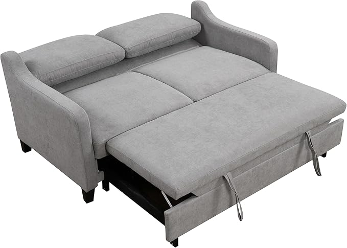 ERYE Modern 3-in-1 Sofa Loveseat Convertible Sleeper Sofabed, Queen Size - Image 4