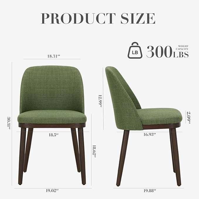COLAMY Upholstered Dining Chairs Set of 2, Modern Kitchen Chairs - Image 6