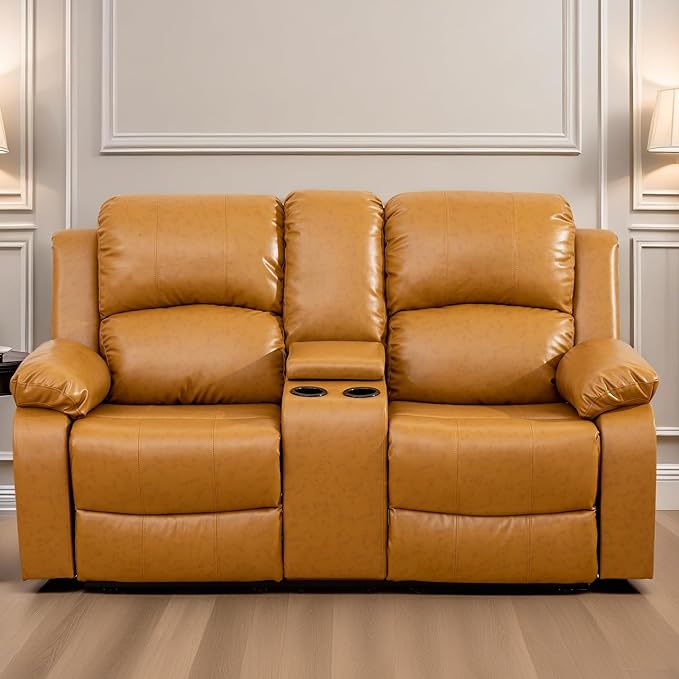 Loveseat Recliner Sofa, Reclining Loveseat Leather Couch - Image 6