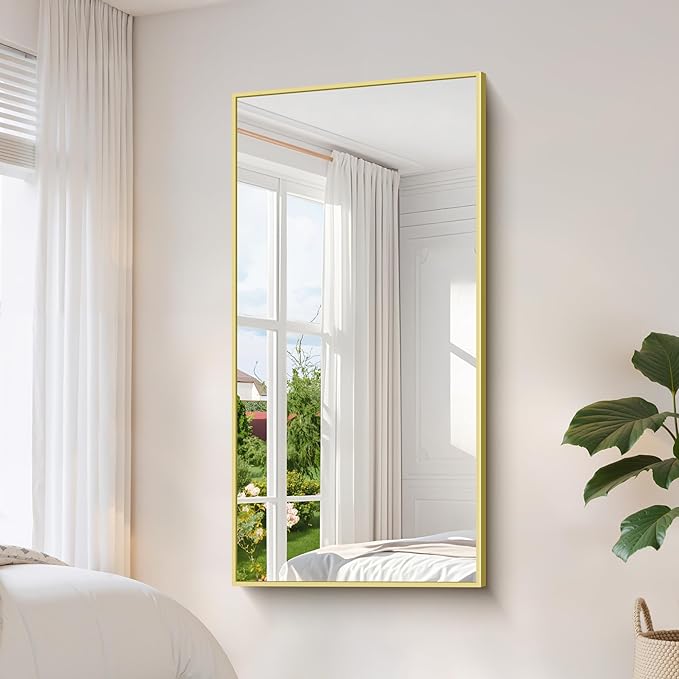 YIROMAN Bathroom Mirror 60"x30", Large Brushed Gold Bathroom Mirror - Image 3