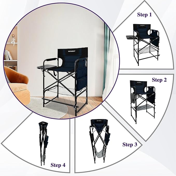 Tall Folding Directors Chair - Image 7