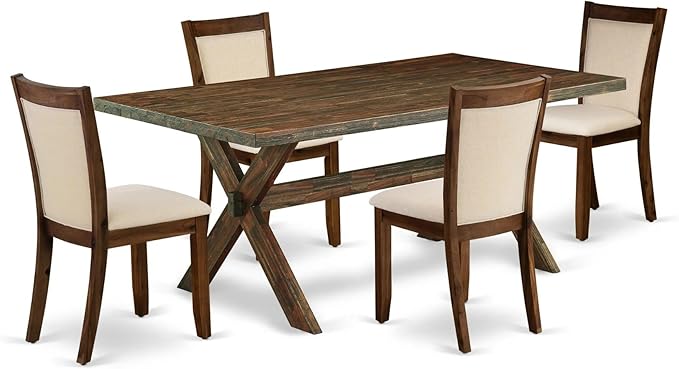 East West Furniture X777MZN32-5 5 Piece Kitchen Table & Chairs Set Includes a by EastWestFurniture