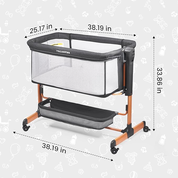 Baby Bassinet, 3 in 1 Bedside Sleeper - Image 7
