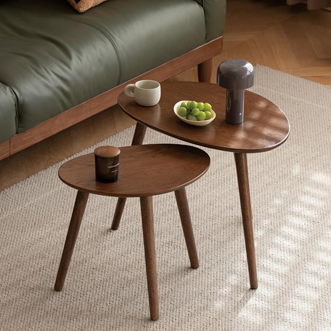 Small Oval Nesting Table, Mid Century Coffee Tables - Image 3
