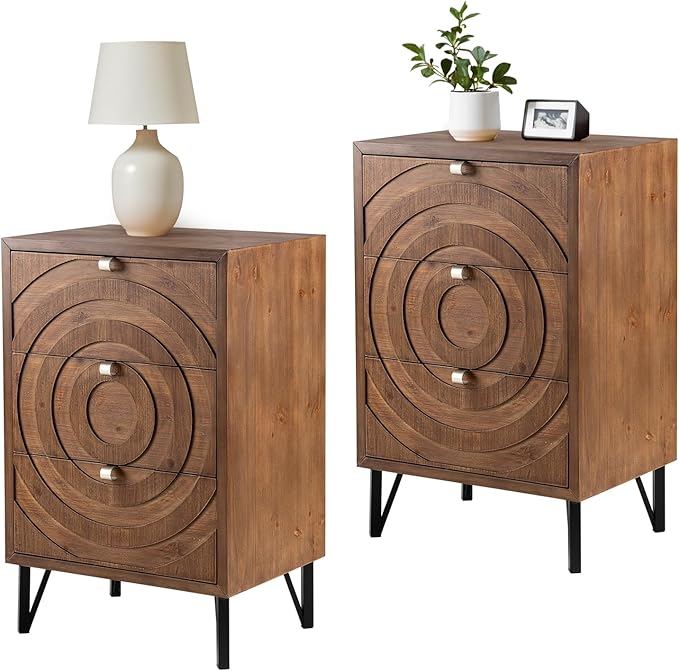 COSIEST Nightstand, Rustic End Table by COSIEST