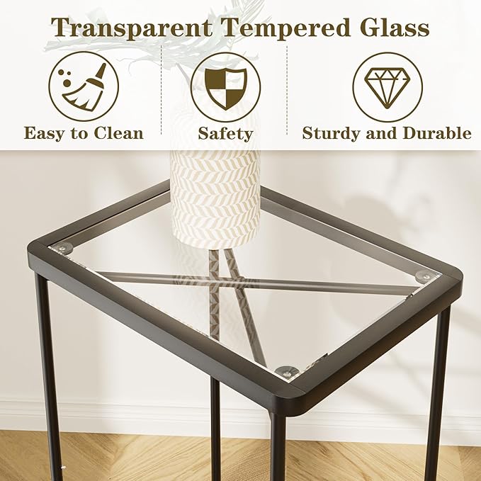 Garden 4 you Small Side Table, Glass End Table, Outdoor Side Table - Image 5