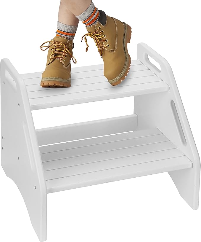 AMBIRD Wooden Two Step Stools Toddler - Image 8