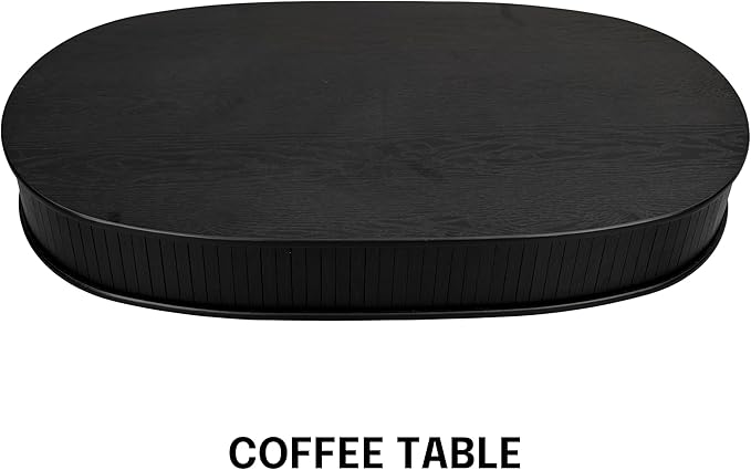 NTC Stream DOU Coffee Table, Modern Double-Layer Oval Wooden Center Table - Image 5