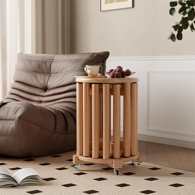 Stackable Stools Set of 4, Wooden Stool 18 Inch Stool Stackable Side Tables - Image 6