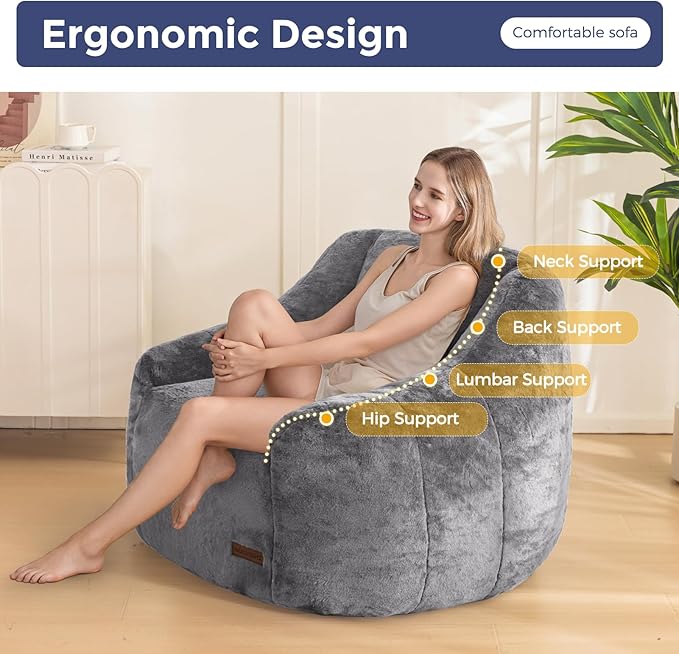 MAXYOYO Bean Bag Chair, Comfy Bean Bag Sofa - Image 4