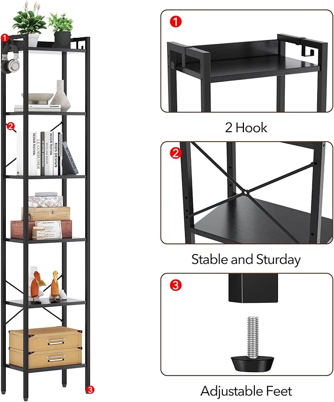 5 Tier Bookshelf, Bookcase - Image 6