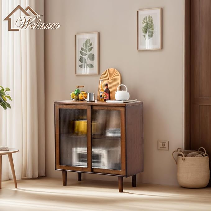 Welnow Buffet Cabinet, Bamboo Sideboard - Image 9