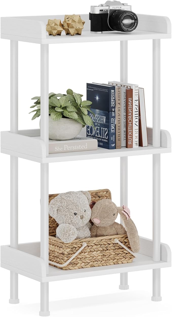 Hosfais 3 Tier Wood Bookcase Industrial Bookshelf by HosfaisHome