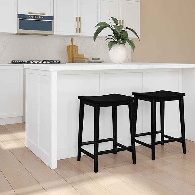 Plank+Beam Smythe Counter Stool, Sturdy Wood Modern Kitchen Counter Height Stool - Image 2