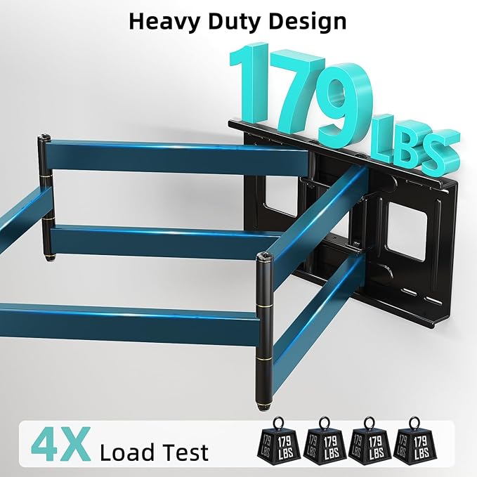 Heavy Duty TV Wall Mount for 42-90" TVs, 4X Load Tested Holds 179lbs, 40.9" - Image 3