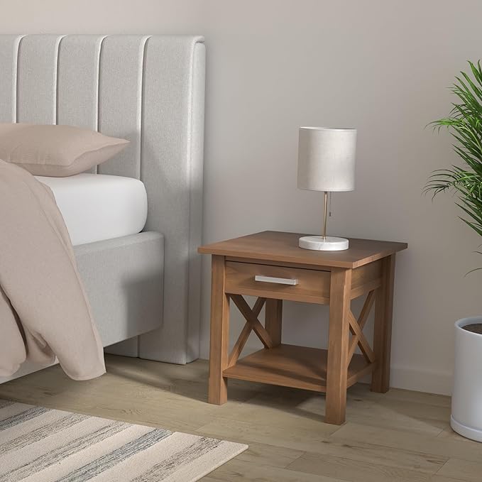SIMPLIHOME Kitchener SOLID WOOD 21 inch Wide Square Contemporary End Side Table - Image 2
