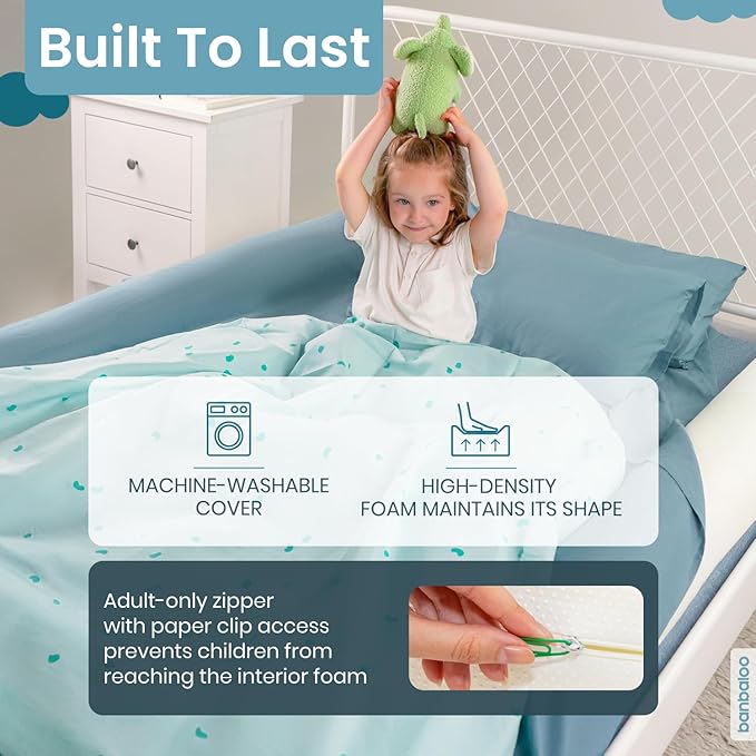 BANBALOO 2 Pack Bed Bumper for Toddlers 53" | Foam Bed Rails for Queen - Image 6
