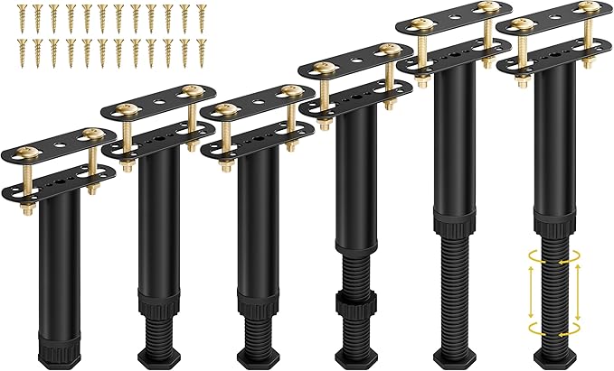 6 Pcs Adjustable Height Bed Support Legs 7.08-12.5 inch by Wlrrcwdttc