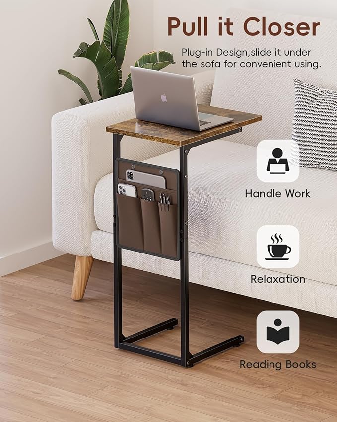 Vagusicc C Shaped End Table, Small Side Table - Image 4