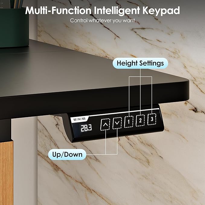 Monomi Electric Standing Desk, 55x24 Inches Height Adjustable Sit Stand up Desk - Image 5