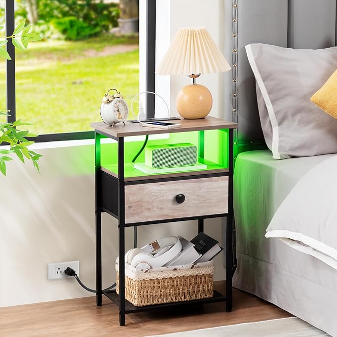 Night Stand Set 2, LED Nightstand - Image 2