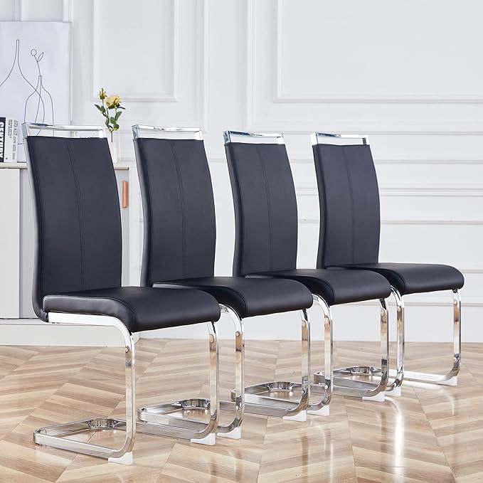Dining Chairs Set, Kitchen Modern Metal Chairs - Image 2