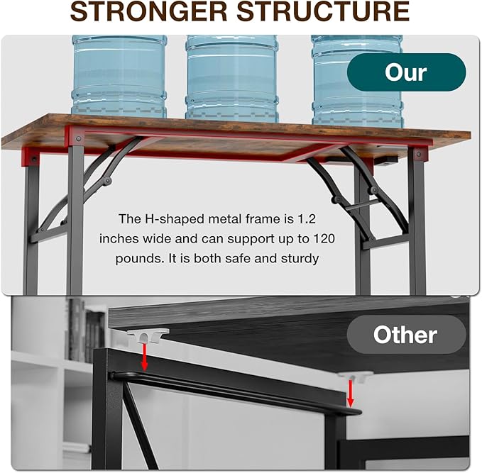 TEMI Long Computer Desk Folding Table - Image 6
