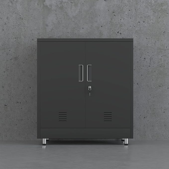 Metal Storage Cabinet with Locking Doors and Adjustable Shelf, Small Lockable - Image 9