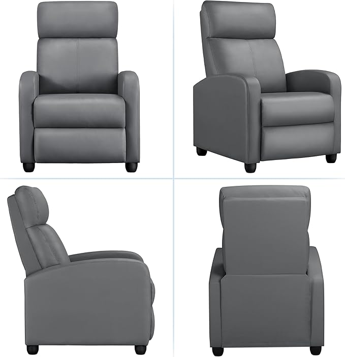 Yaheetech Recliner Chair PU Leather Recliner Sofa Home Theater Seating - Image 5