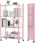 ALANNG Storage Shelves with Wheels, Bookshelf with Storage, No Assembly Metal by ALANNG