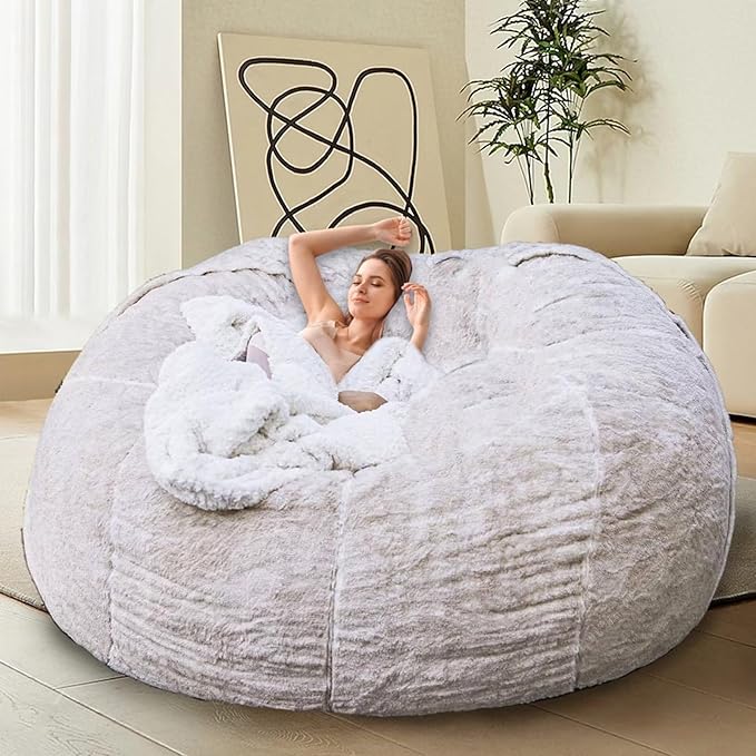 Bean Bag Chair for Adults Kids Without Filler Comfy Giant Round Lazy Sofa Chair by FunnyFurnitureforYourHous