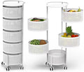 JAQ Rotating Fruit Basket, 5-Tier Metal Sturdy Kitchen Storage Rack Carts No by JAQ-BuyNow