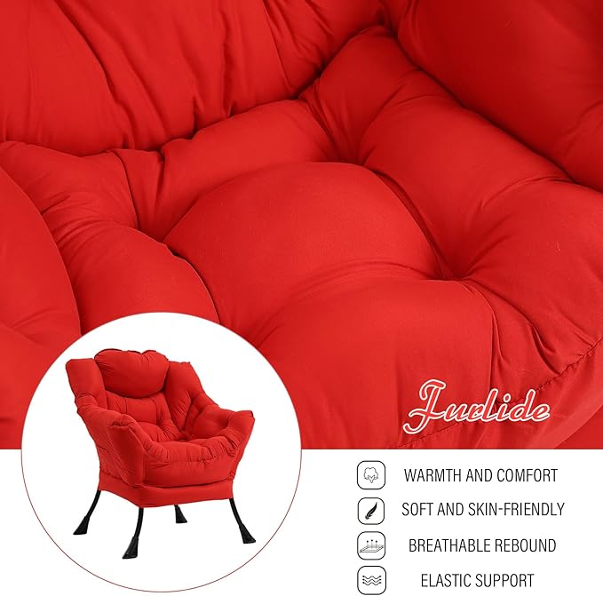 Modern Lazy Chair with Folding Footrest, Lounge Accent & Comfortable Reading - Image 7
