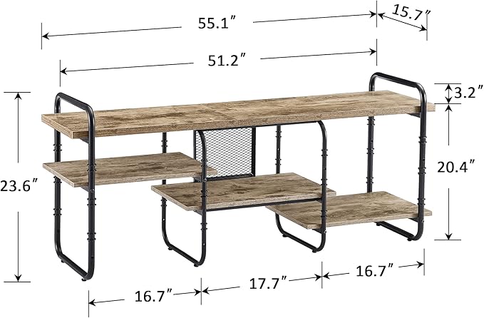 VECELO TV Stands for 55 Inch, Entertainment Center/Media Console Table - Image 3