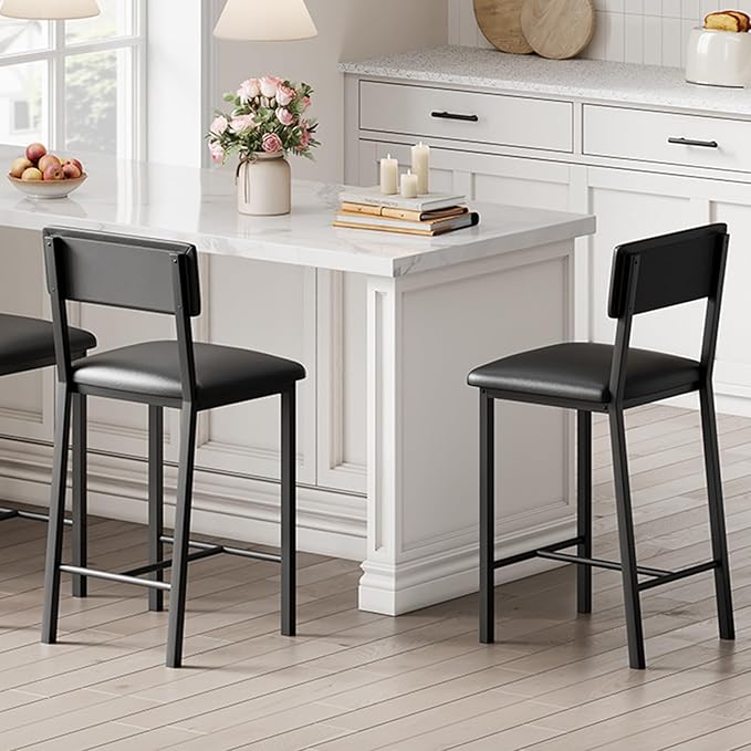 GarveeHome Bar Stools Set of 2, Counter Stools - Image 3