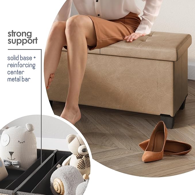 STORAGEBUD Storage Ottoman Bench - Image 5