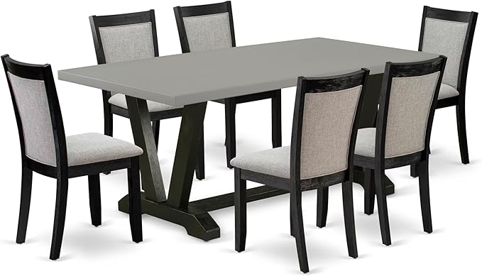 East West Furniture V697MZ606-7 7 Piece Dining Room Furniture Set Consist of a by EastWestFurniture