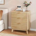 3 Drawer Fluted Nightstand for Bedroom, Modern Wood Chest of Drawers by LYNCOHOME
