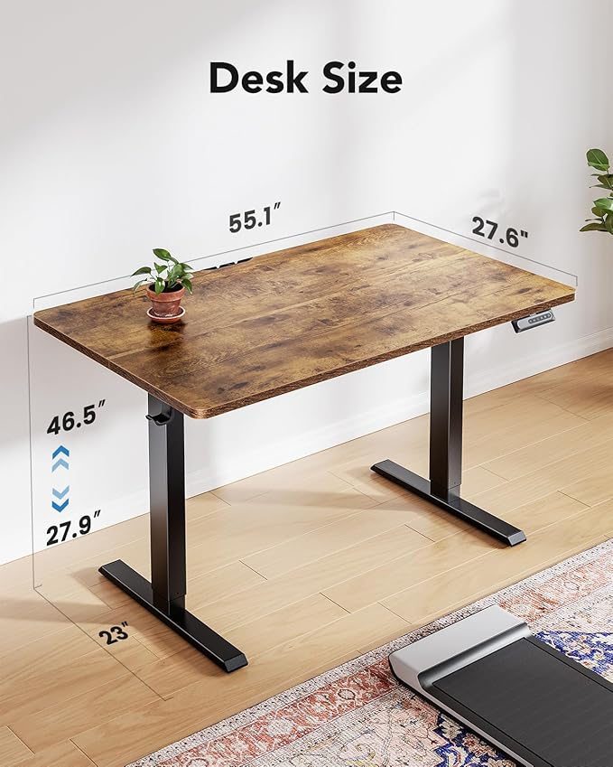 HUANUO 55" x 28" Electric Standing Desk Adjustable Height, 4 Memory Height - Image 3