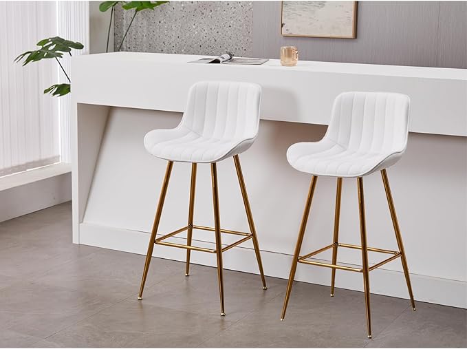 Sidanli Velvet Bar Stools with Gold Legs, 29 Inch Modern Barstools with Swivel by Sidanli