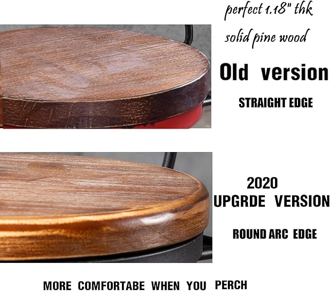 Topower Industrial Retro Vintage Farm Wooden Tractor Stool Kitchen Swivel - Image 5