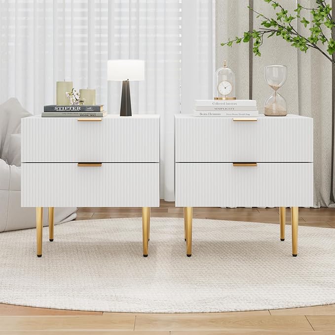 Set of 2 Nightstand, Bedside Table by SmartFENDEE