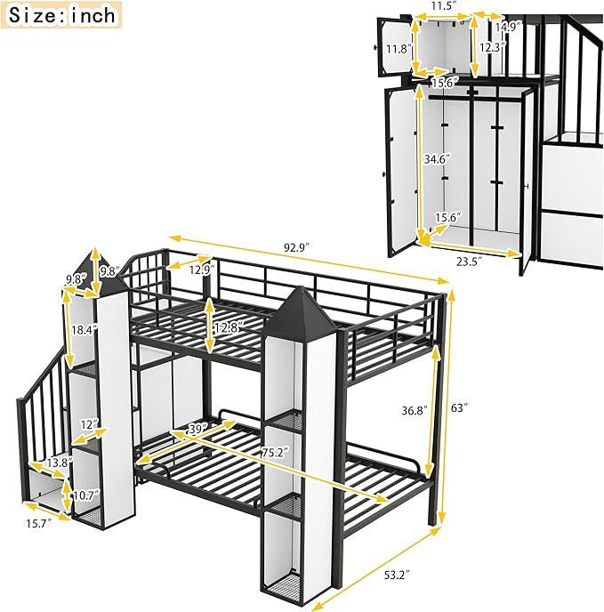 Twin Over Twin Castle-Shaped Bunk Bed - Image 2