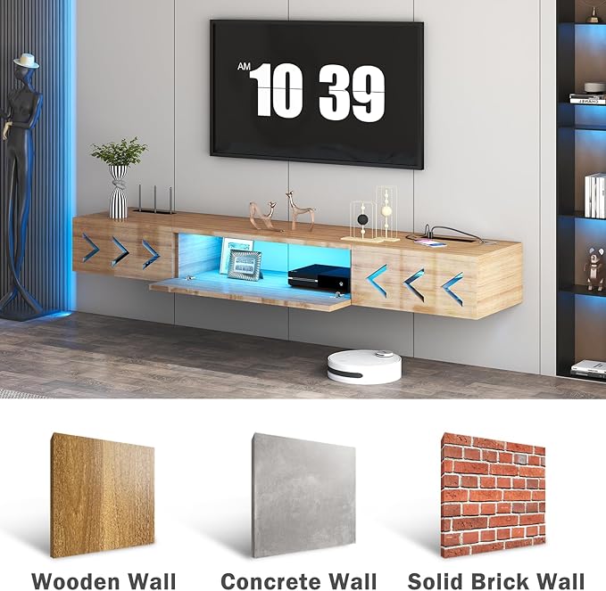 Floating TV Stand, Floating Wall Mounted TV Shelf - Image 3